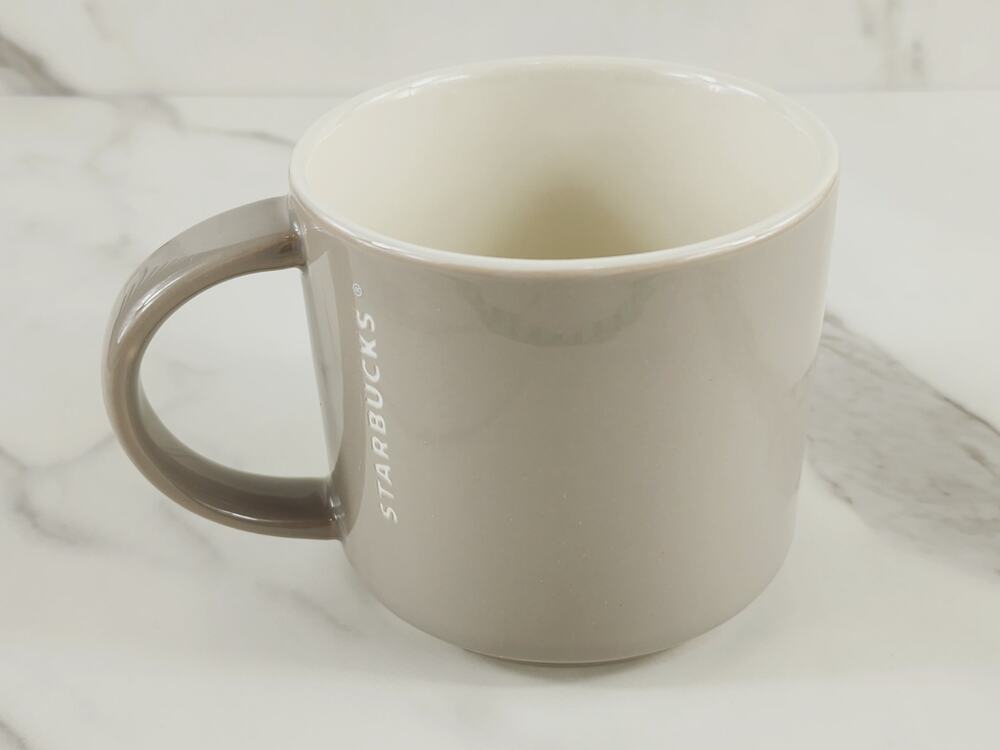 Starbucks Coffee Mug Tea Cup 14oz Light Brown 2013 Drinkware Stackable 4 3/4"